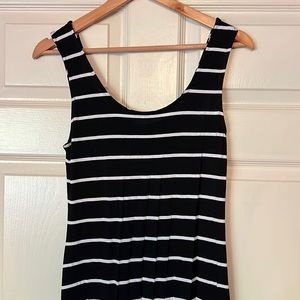Brand new with tags. Merona maxi dress. Black with white stripes. Never worn.